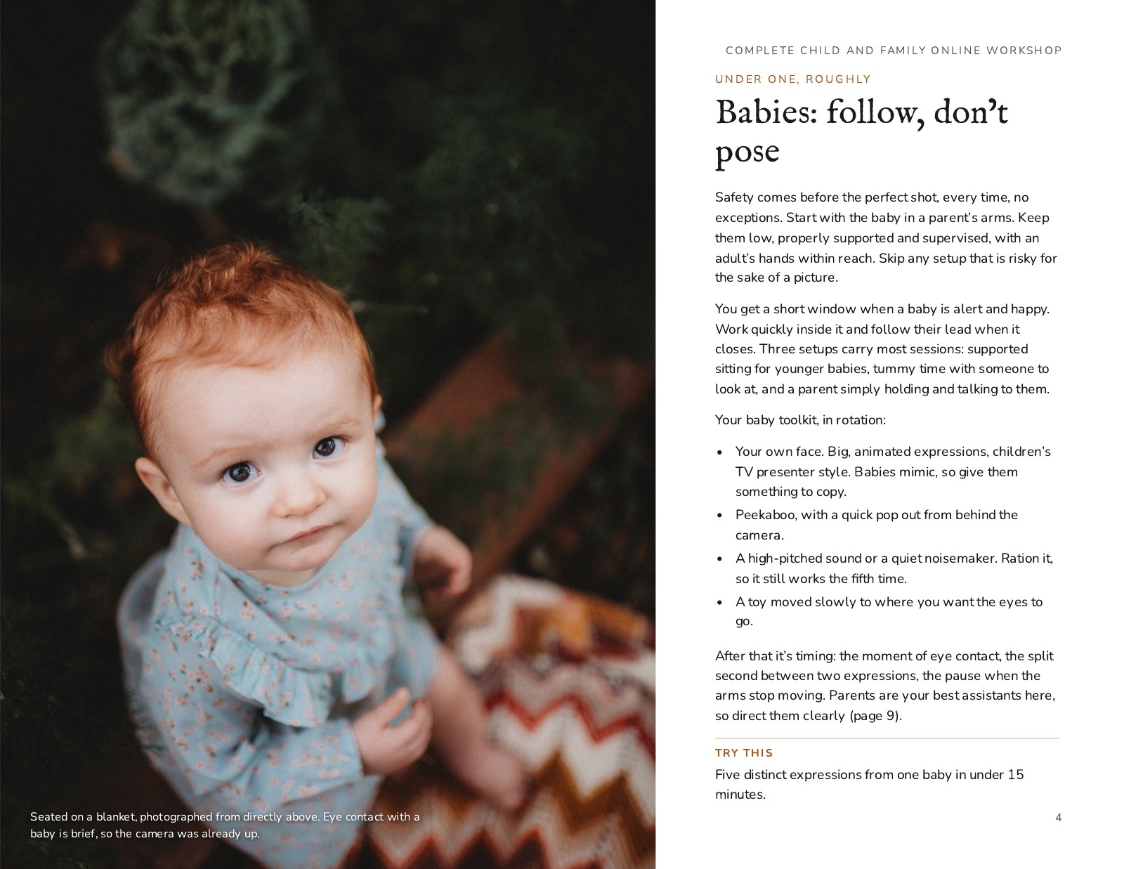 A spread from the Working With Kids guide