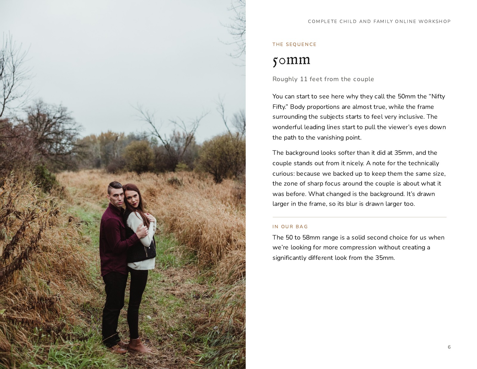 A spread from the Lens Selection Guide