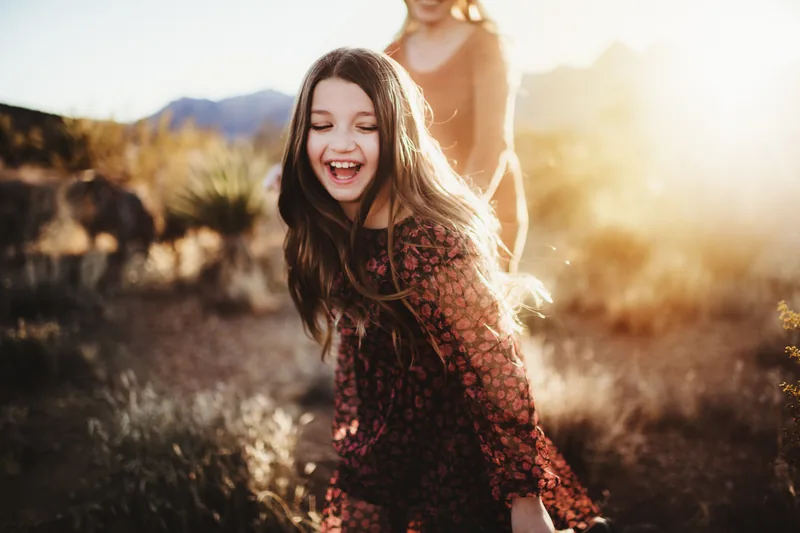 Laughing child in warm backlight, from the Spring Gem collection examples