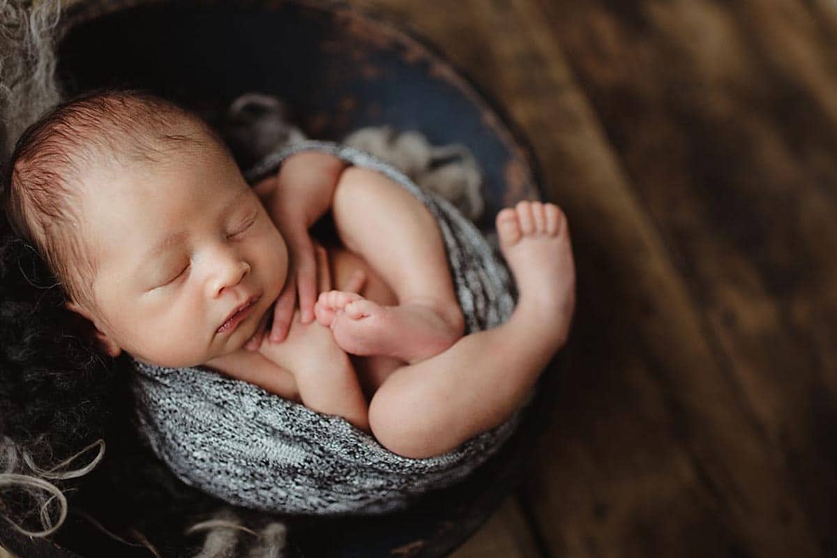 Newborn Boy Grey Wrap
