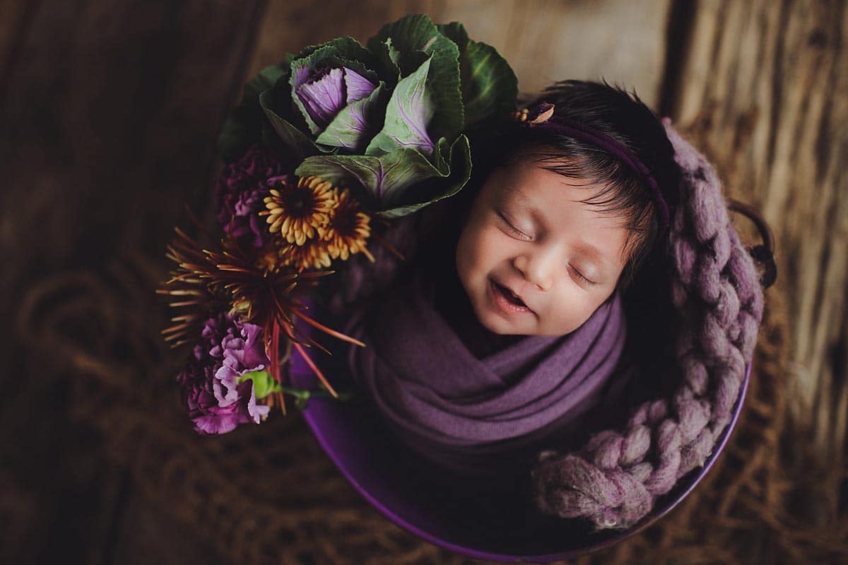 Newborn Girl Purple Wrap