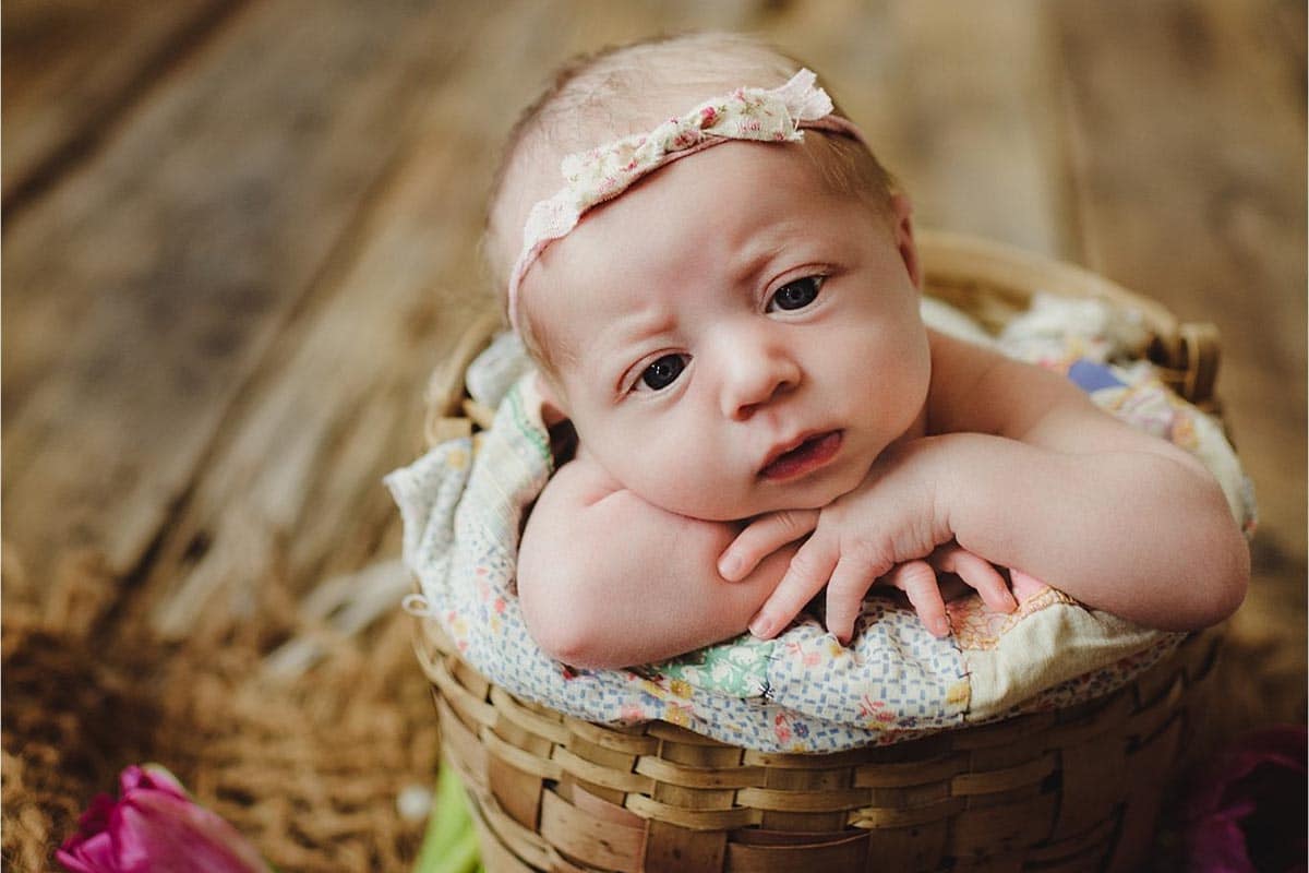 Newborn Girl in Basket