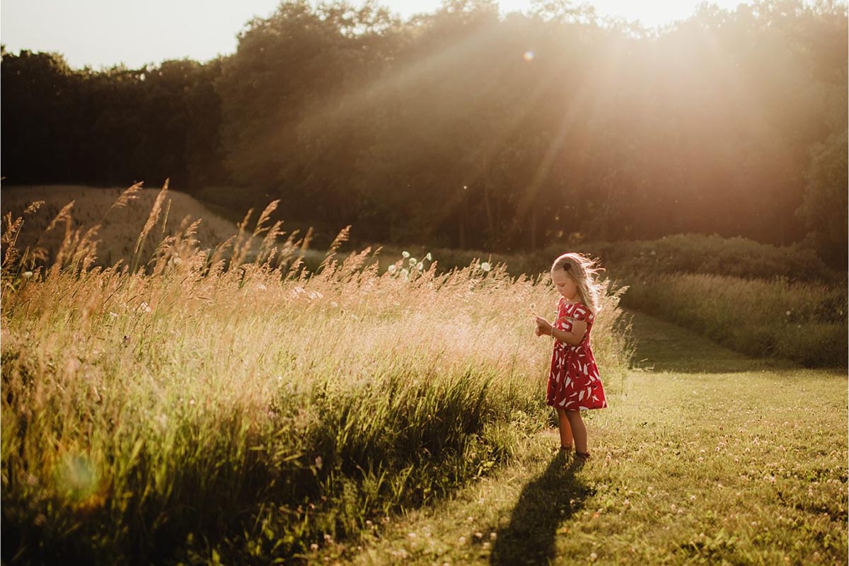 Little Girl in Field Sunset