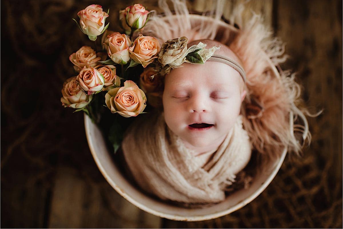 Newborn Girl Smiling