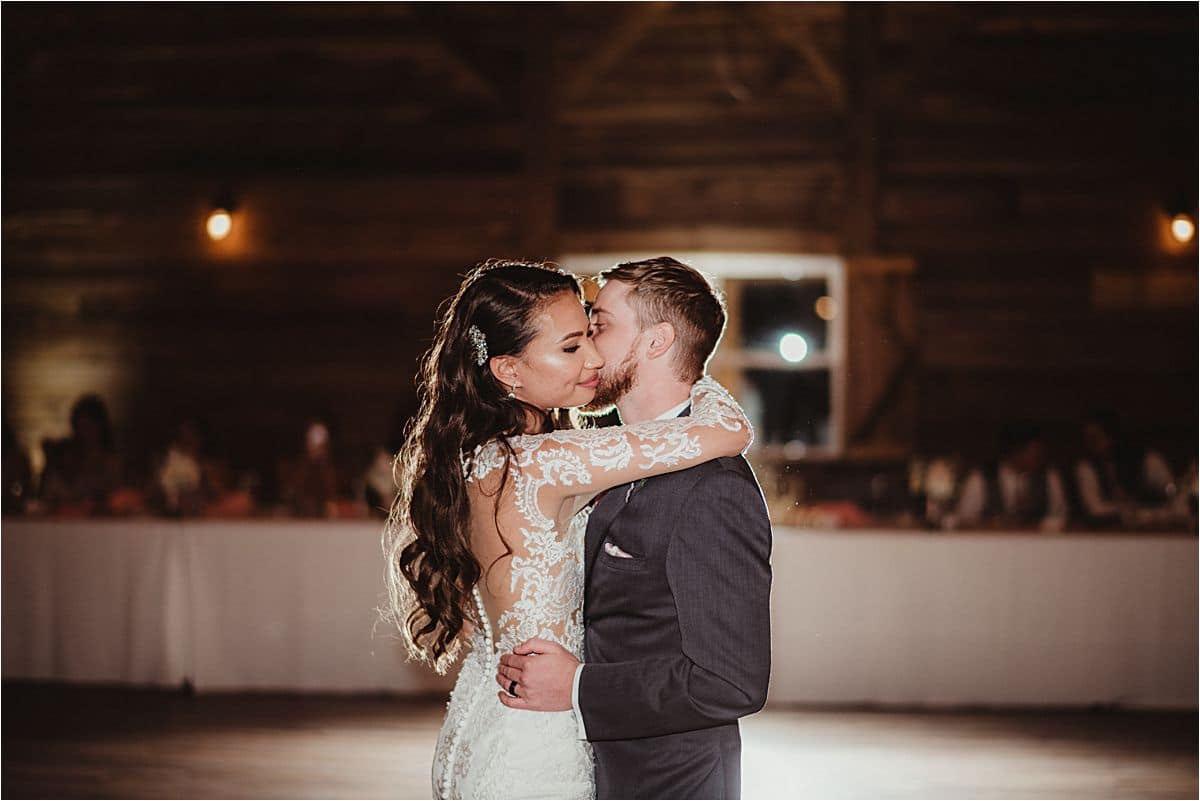 Bride and Groom During First Dance