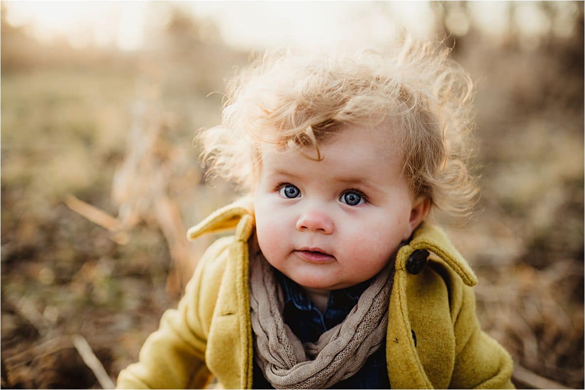 Close Up Baby Girl Outdoor Winter Session 