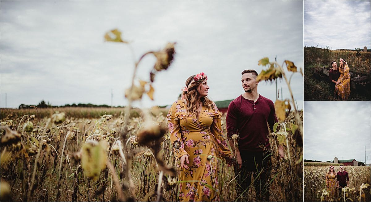 Couple in Sunflower Field