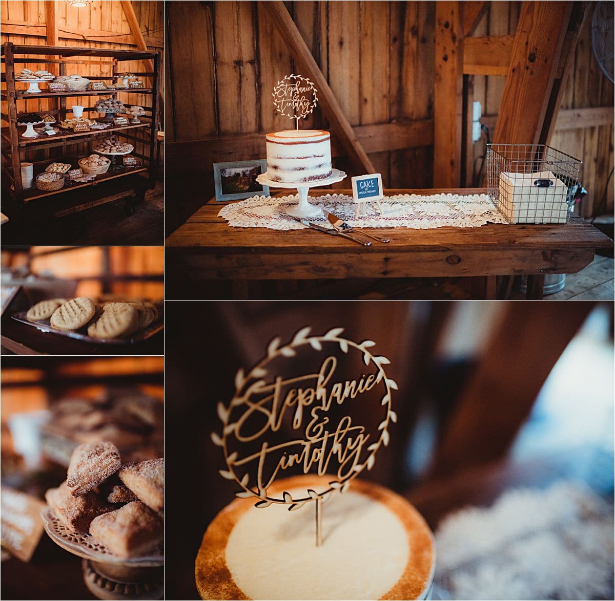 Vintage Fields Fall Wedding Details Wedding Cake and Cookies