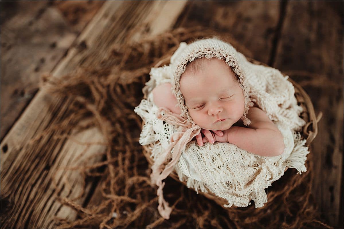 Newborn Girl in Bonnet