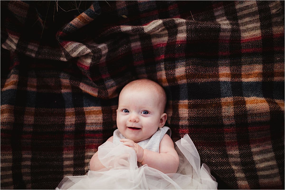 Close Up Smiling Baby on Blanket