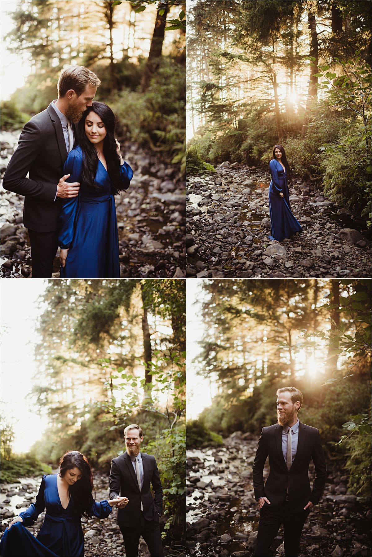 Engagement Couple Sunset in Woods