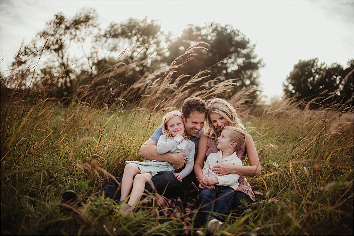 Fall Field Family Session Hugging