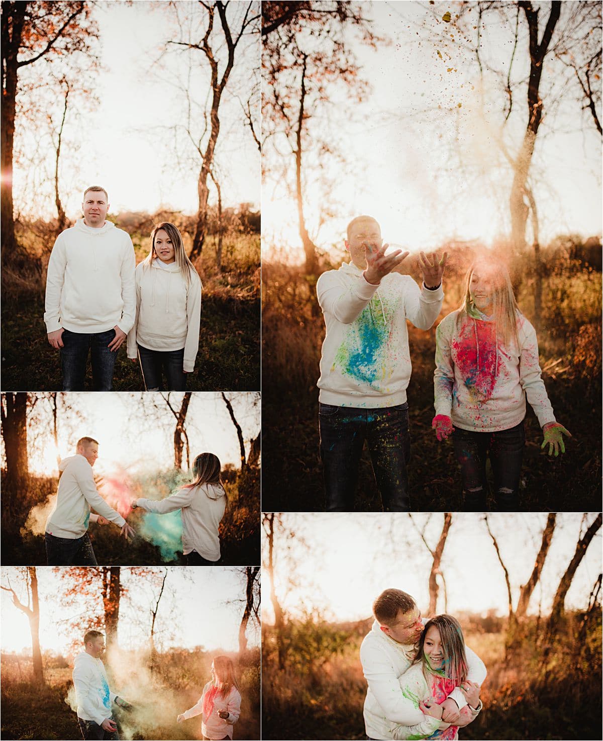 Engagement Session Colored Powder 