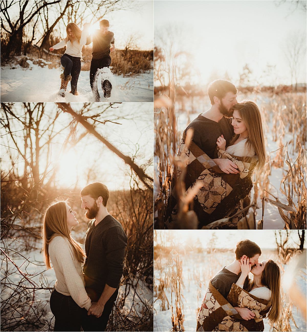 Engagement Couple in Snow