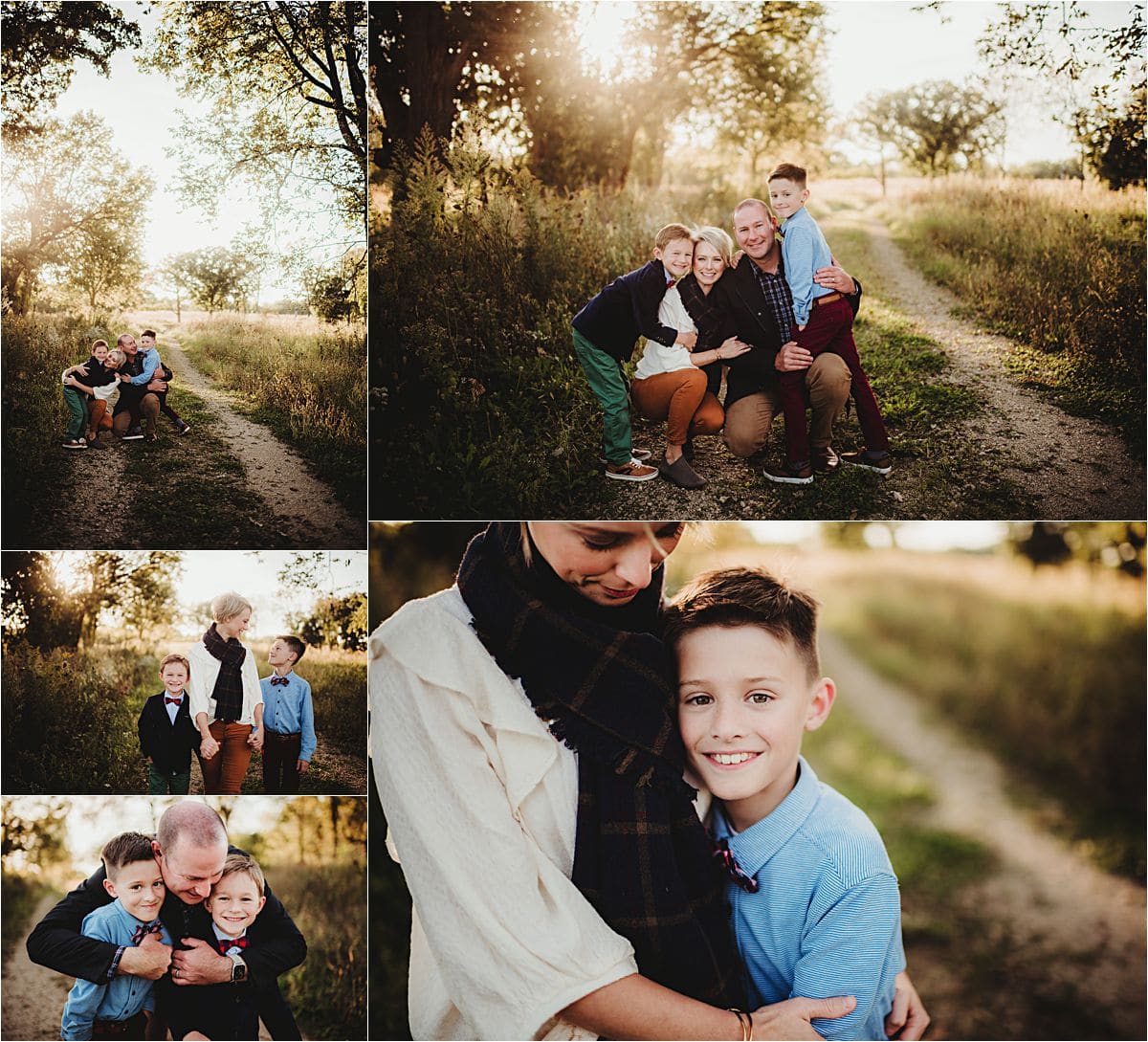 Fall Sunset Family Session Collage Family in Nature