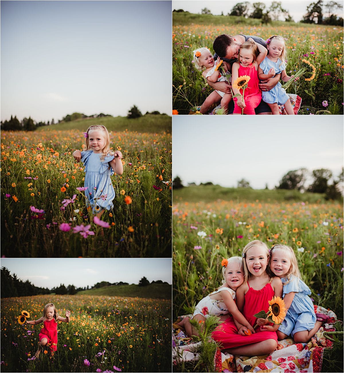 Outdoor Sisters Session in Wildflower Field