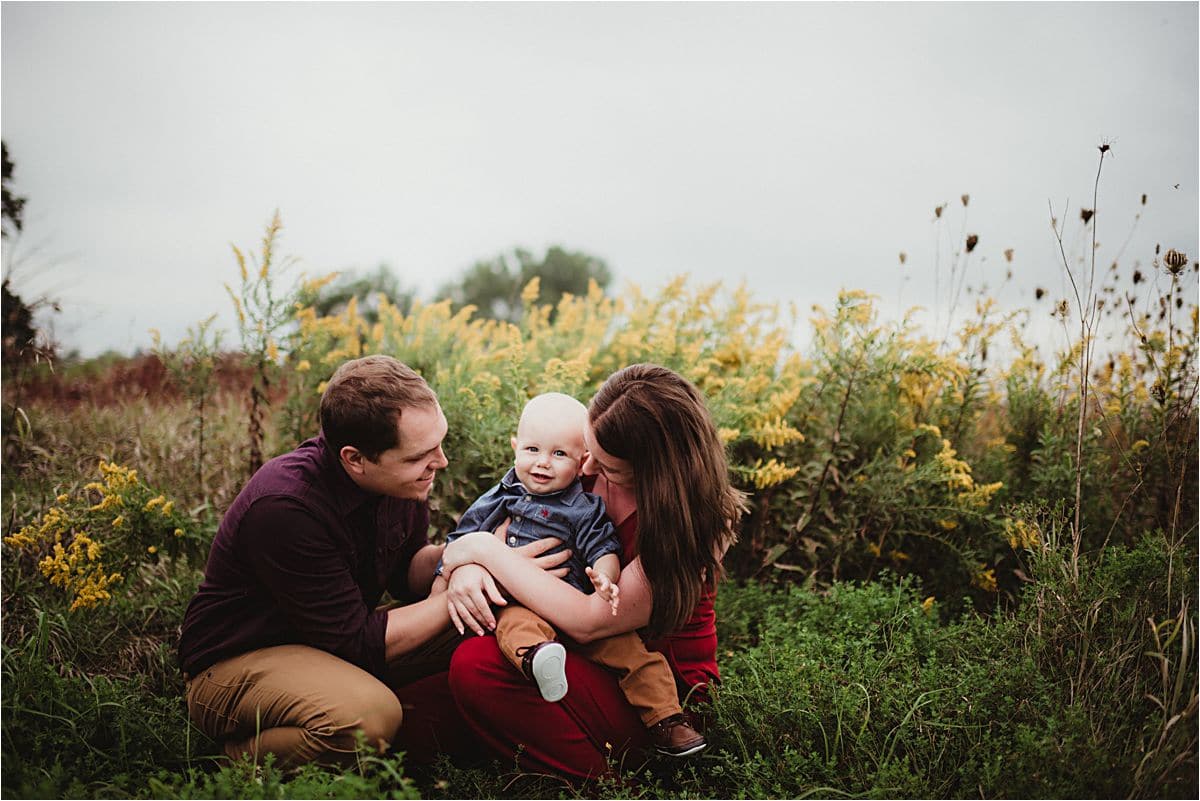One Year Old Milestone Session Family Snuggling Son