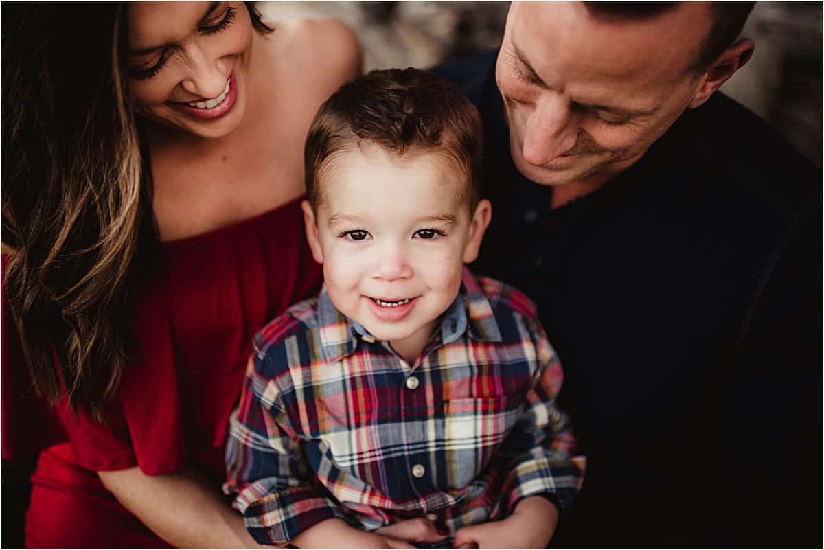 Close Up Parents with Little Boy