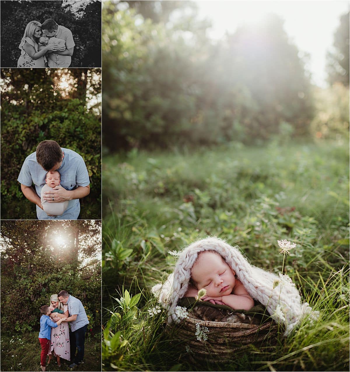 Spring Sunset Family and Newborn Session 