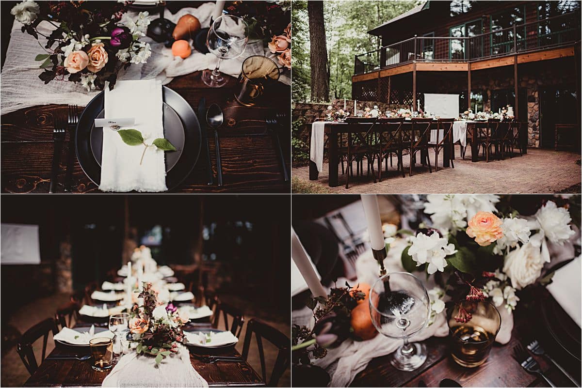 Summer Northwoods Wedding Table Settings