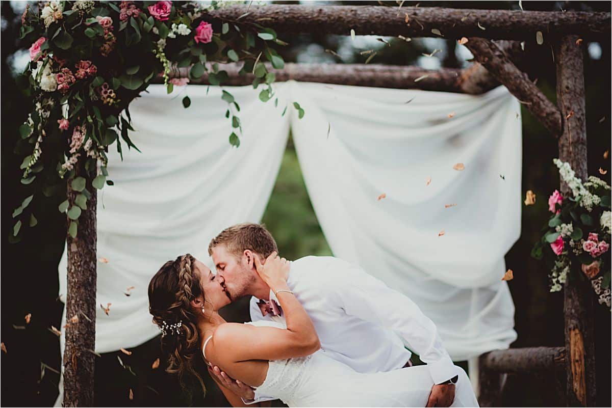 Bride and Groom Kissing