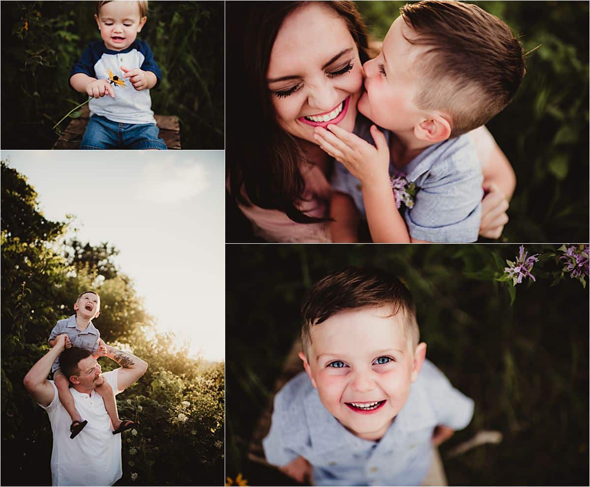 Farmstead Family Session Collage Parents with Boys