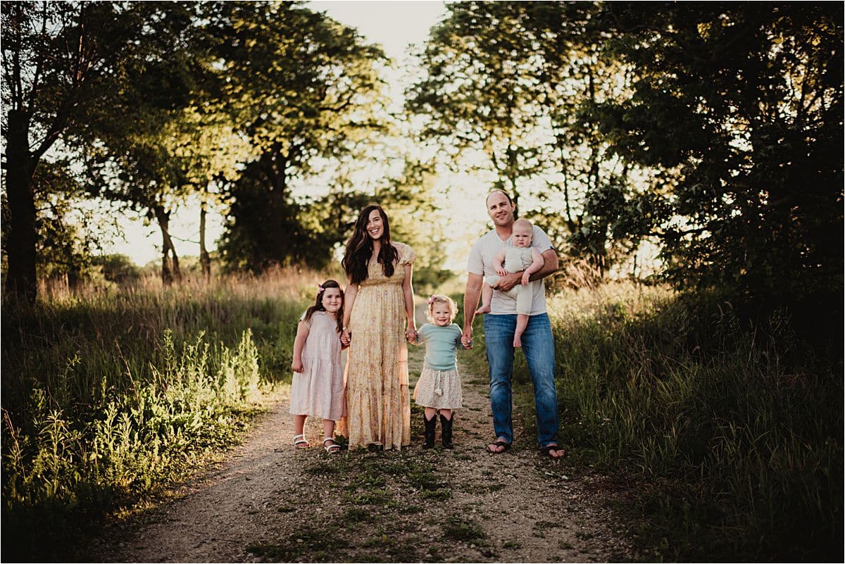 Golden Hour Family Session Family on Path