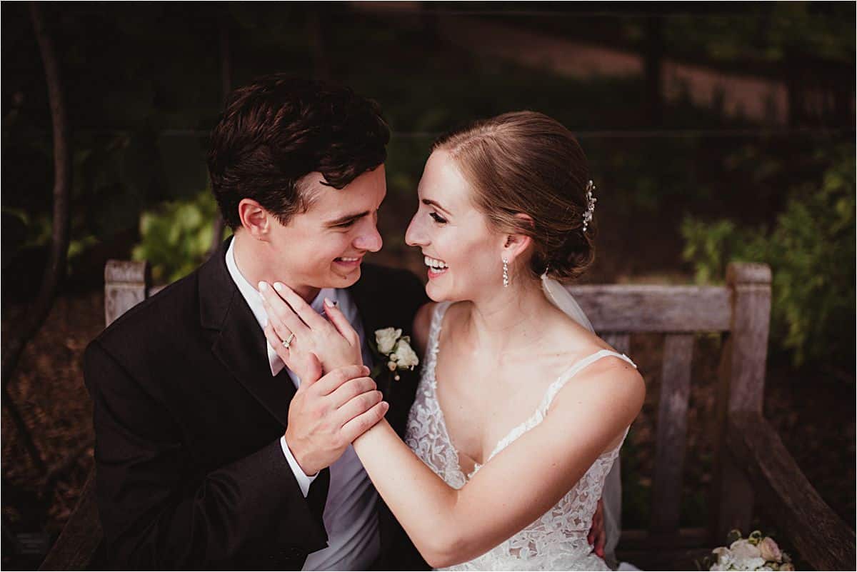 Garden Wedding Couple Smiling