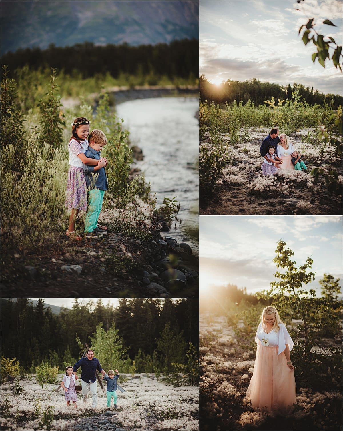 Alaskan Wilderness Family Session Family by River