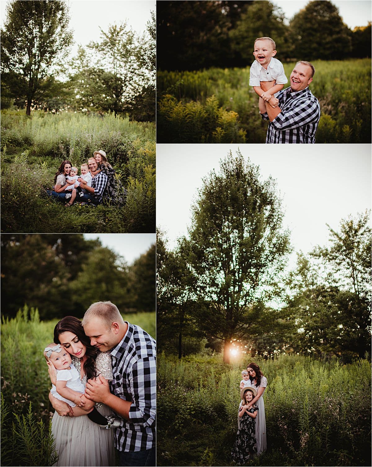 Sunset Park Family Session Family in Field