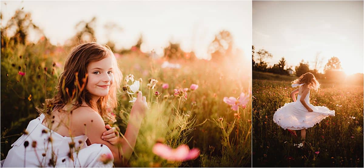 Little Girl Twirling in Field