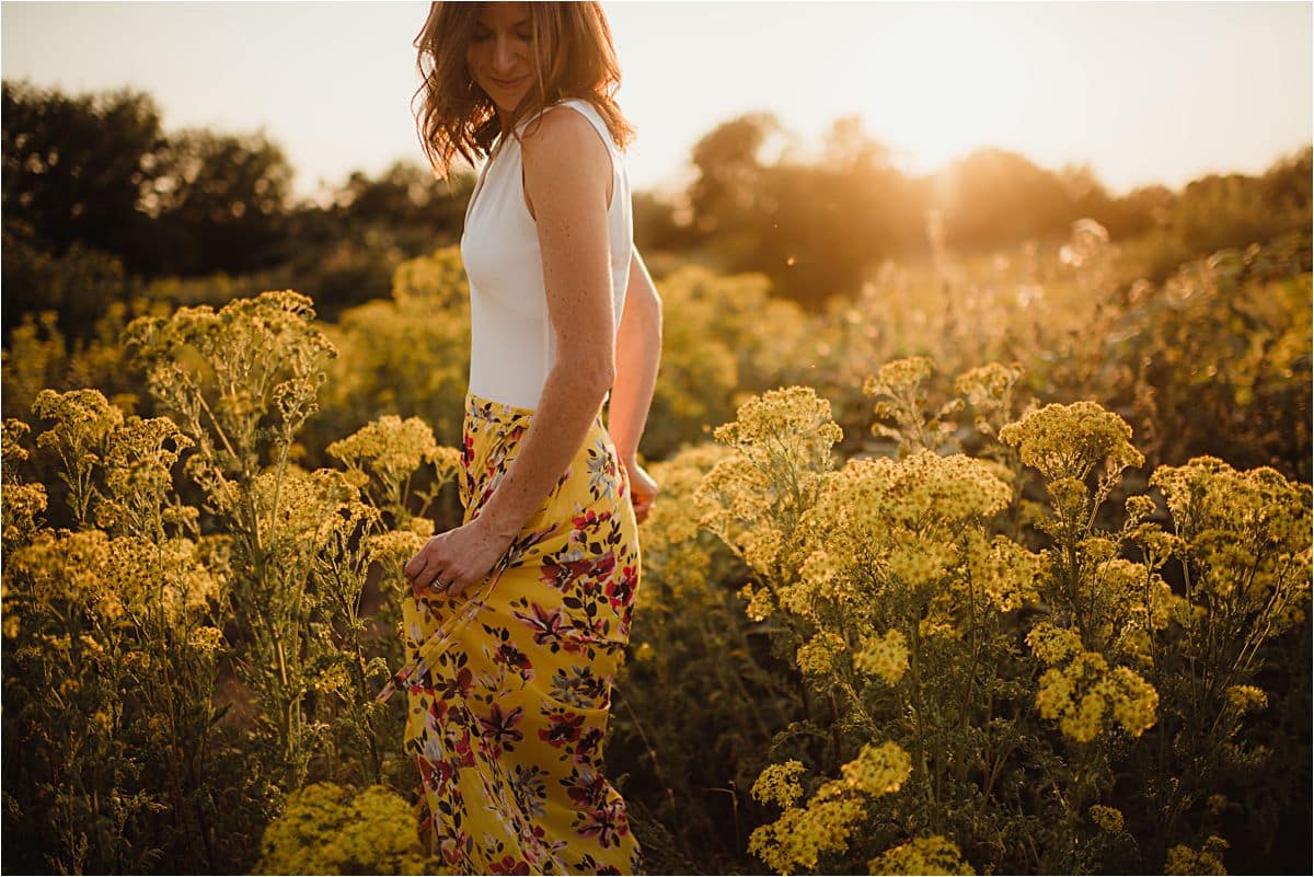 Golden Hour Session Woman in Yellow Field