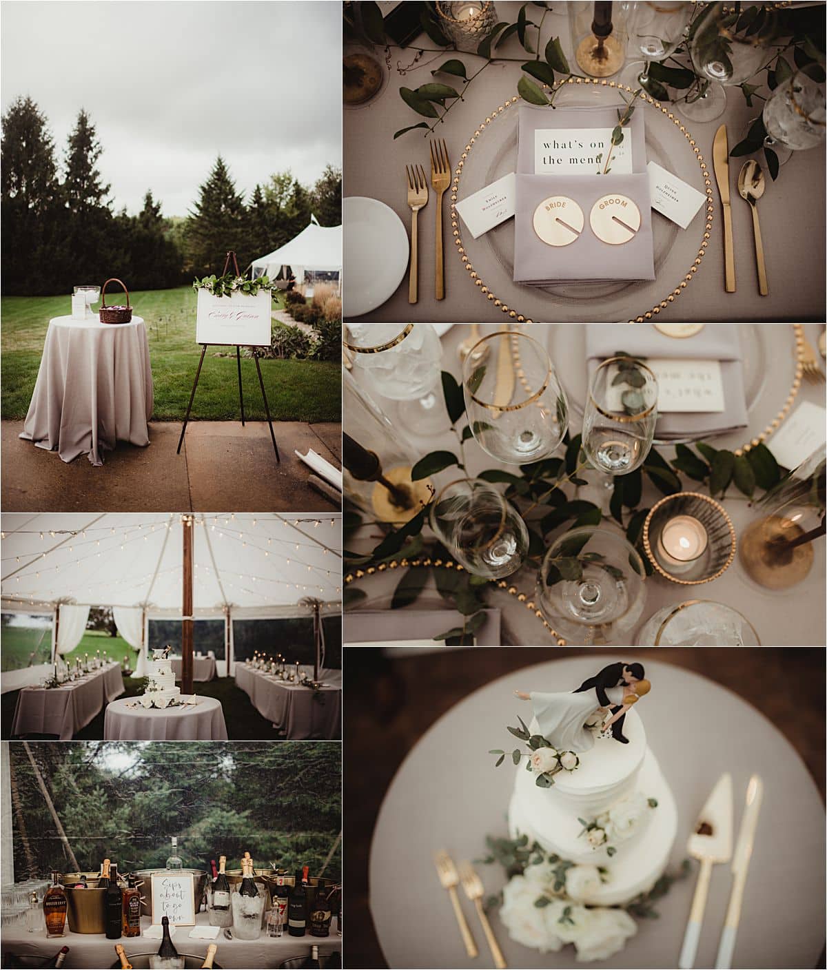 Elegant Private Residence Wedding Reception Details 