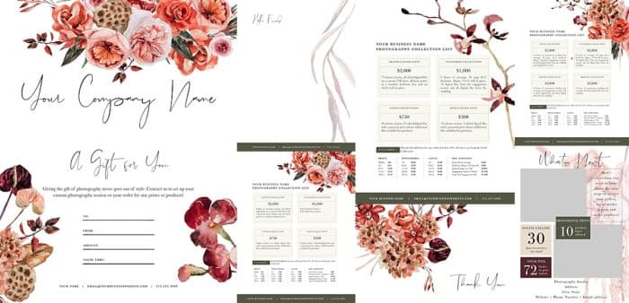 watercolor floral branding for photographers
