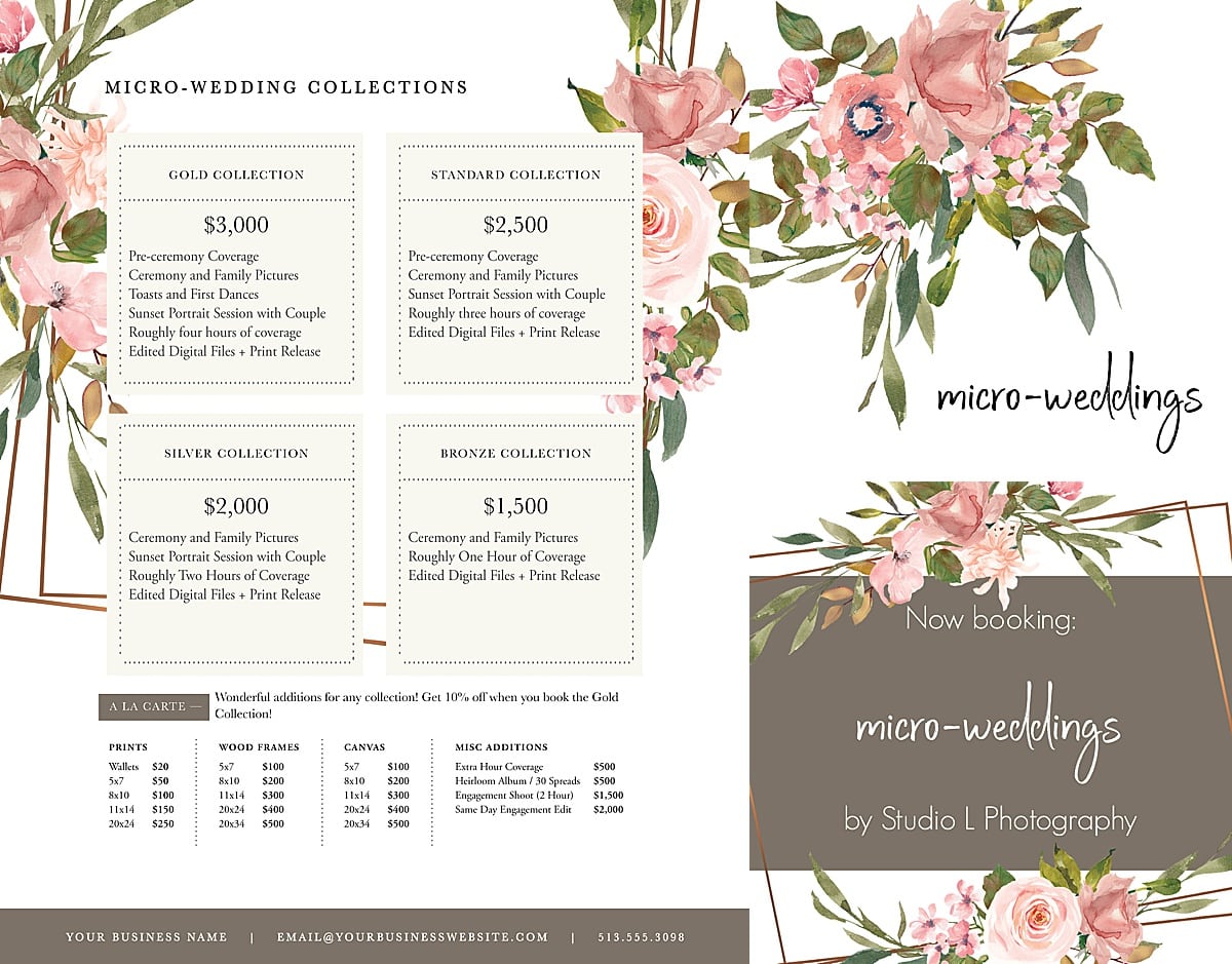 Micro-Wedding Marketing Set | Geometric Floral - Twig & Olive