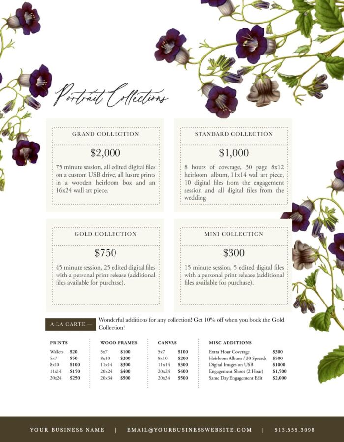 vintage floral branding