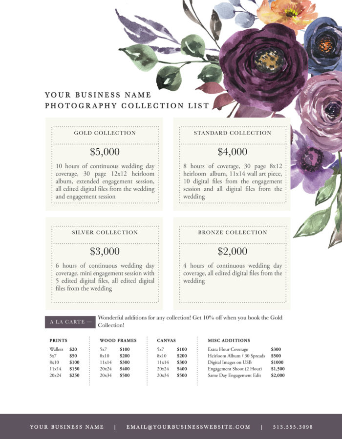 floral price lists