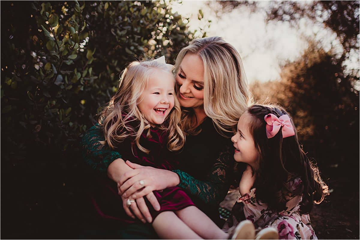 Jewel Toned Family Session Mama Snuggling Daughters