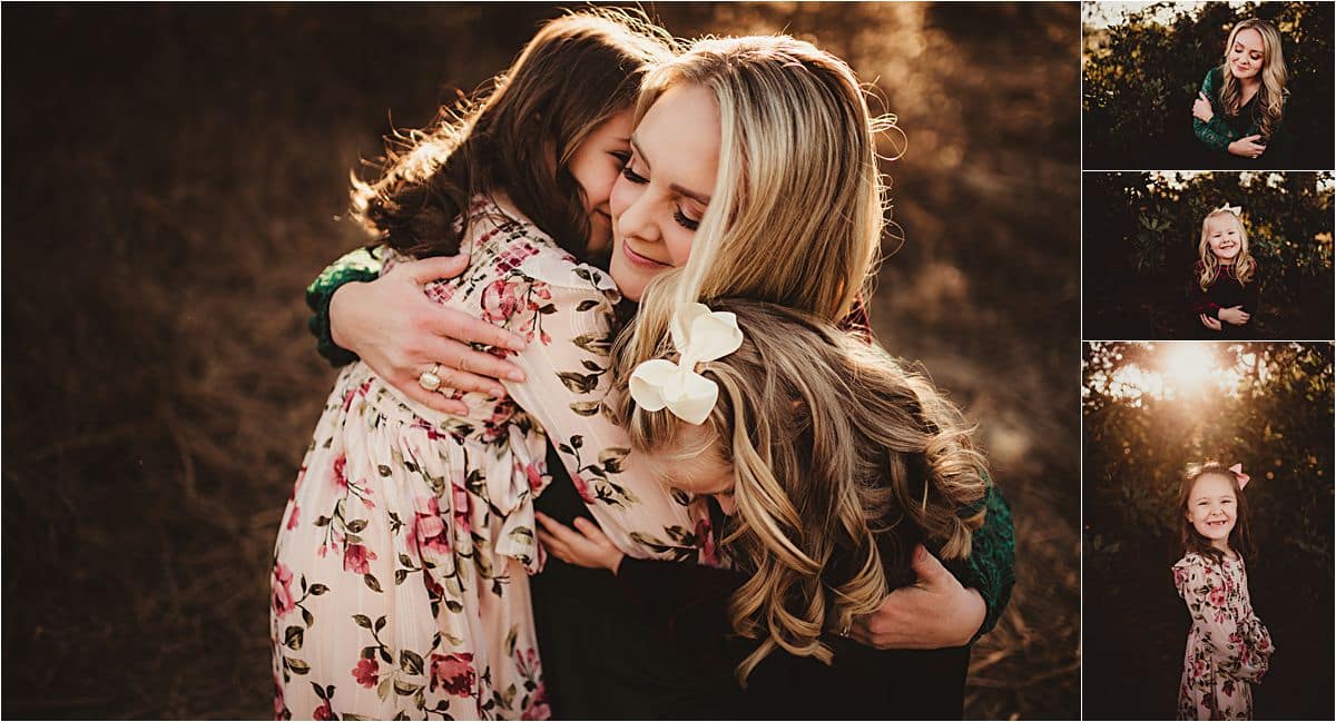 Jewel Toned Family Session Mama Hugging Daughters