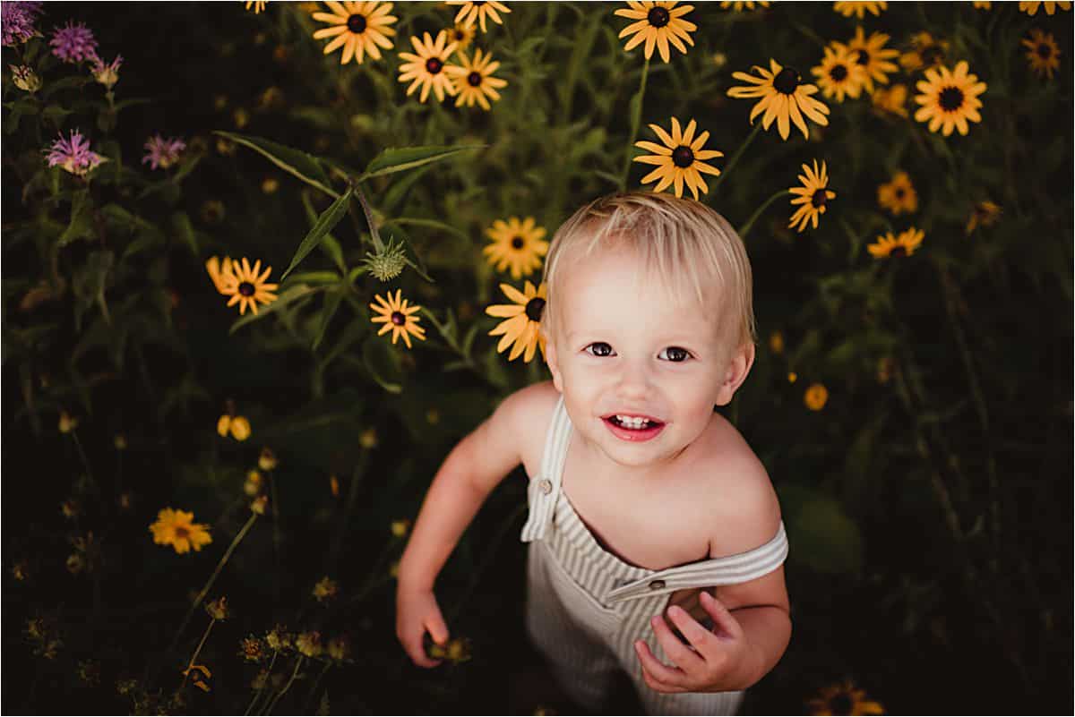Little Boy in Flower Field 