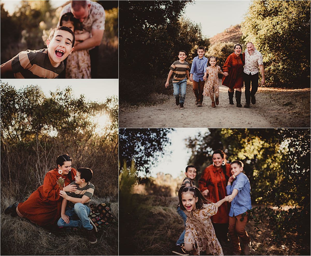 Urban Park Family Session Collage Family on Path