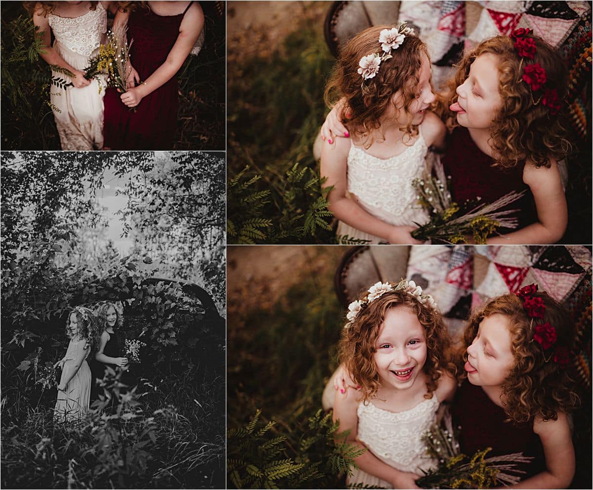 Mama with her Daughters Collage Sisters Silly Faces