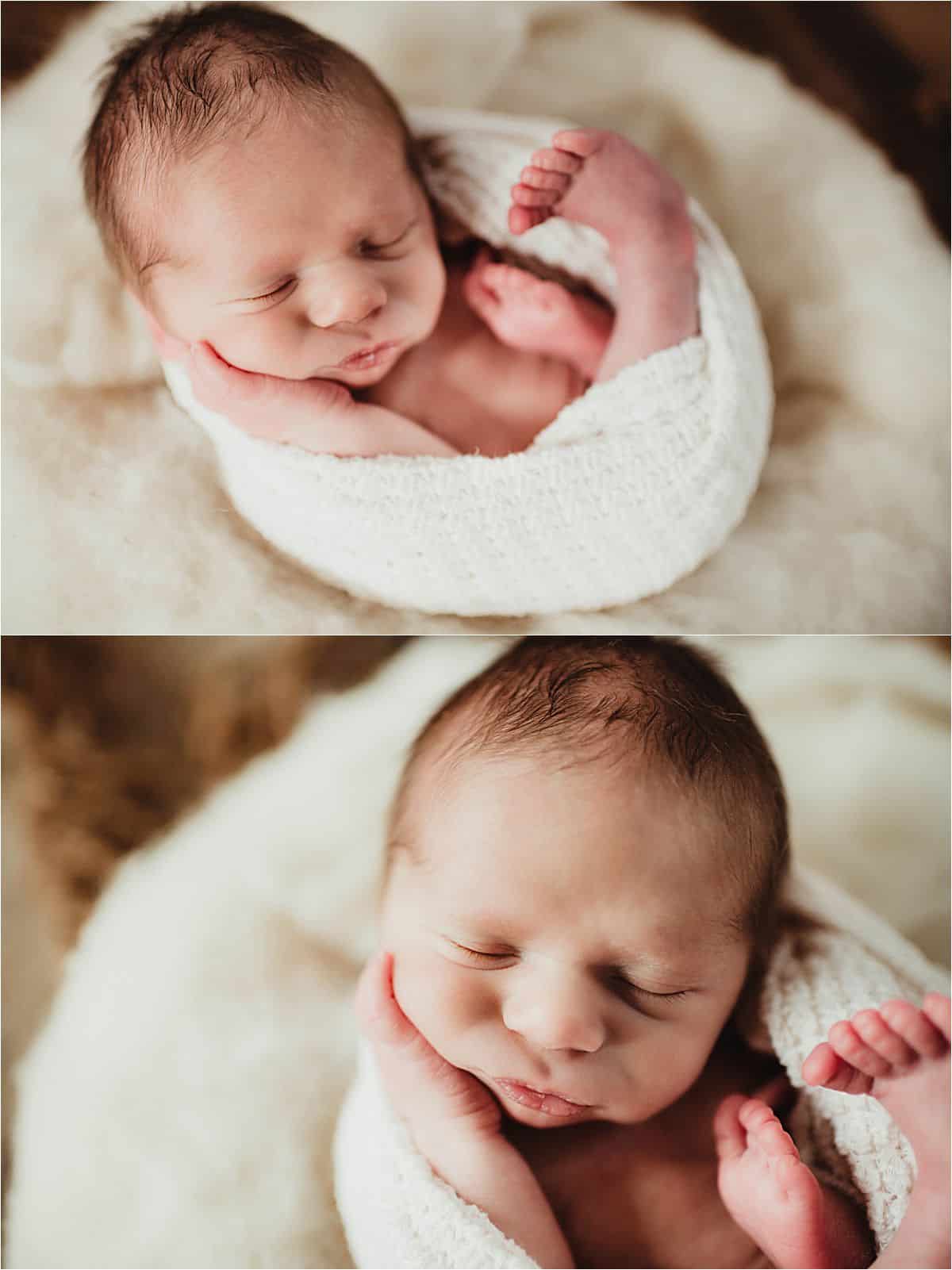 Close Up Newborn Face
