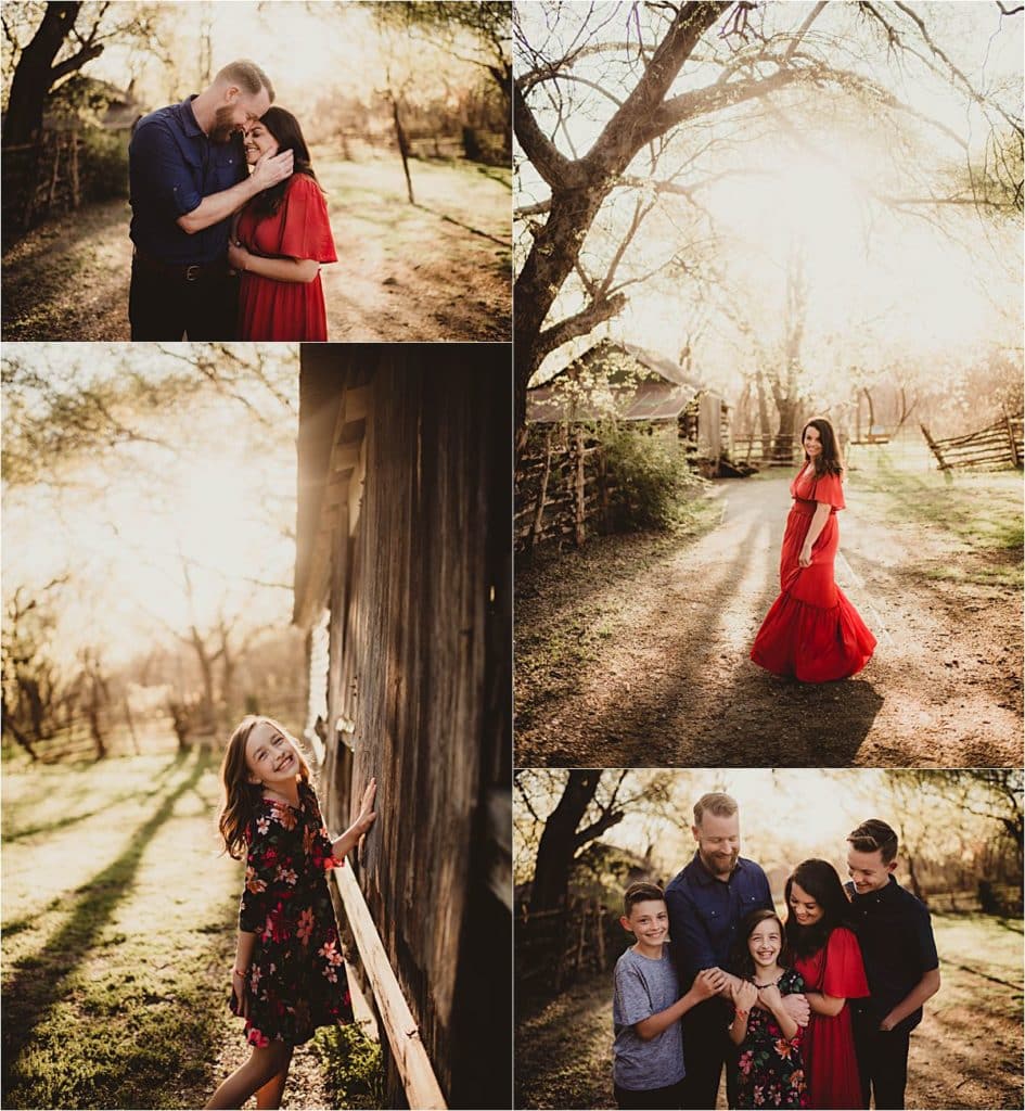 Rustic Family Session Collage Family at Sunset