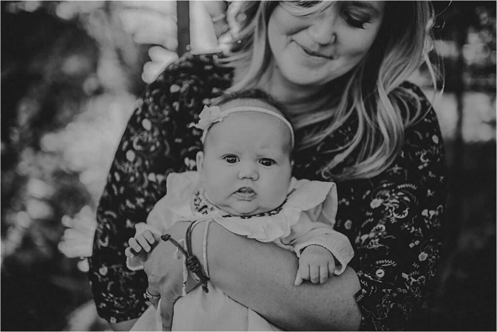 Mother Daughter Fall Session Mom Holding Baby