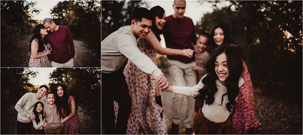 California Family Session Collage Family Hugging 