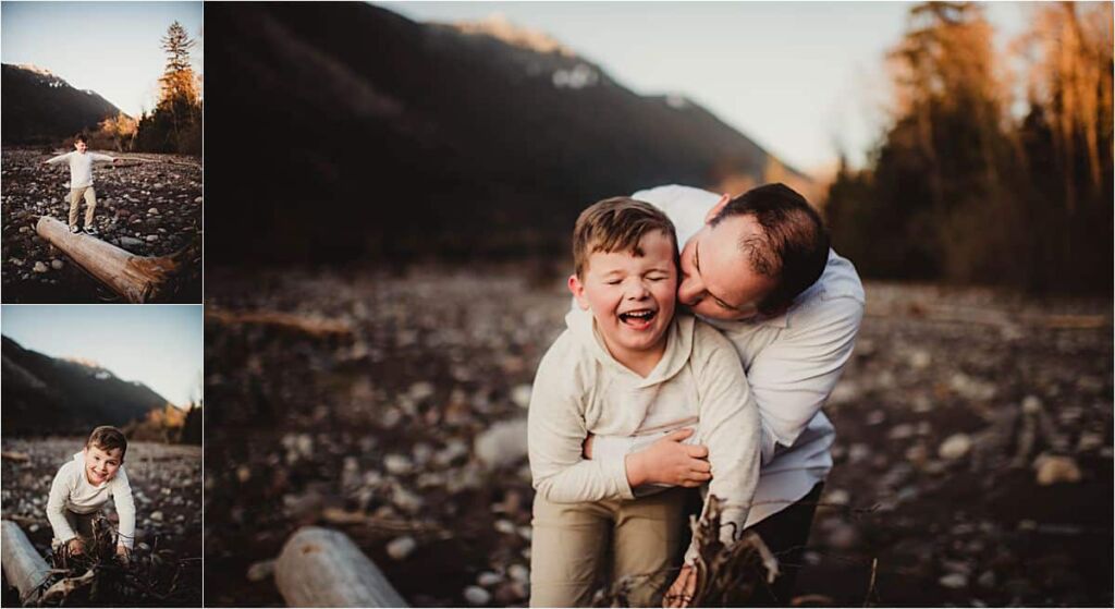 Picturesque Mountain Family Session Dad with Son