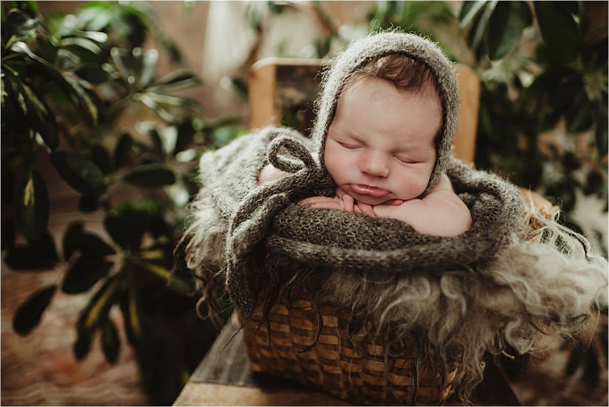 Newborn Boy in Basket
