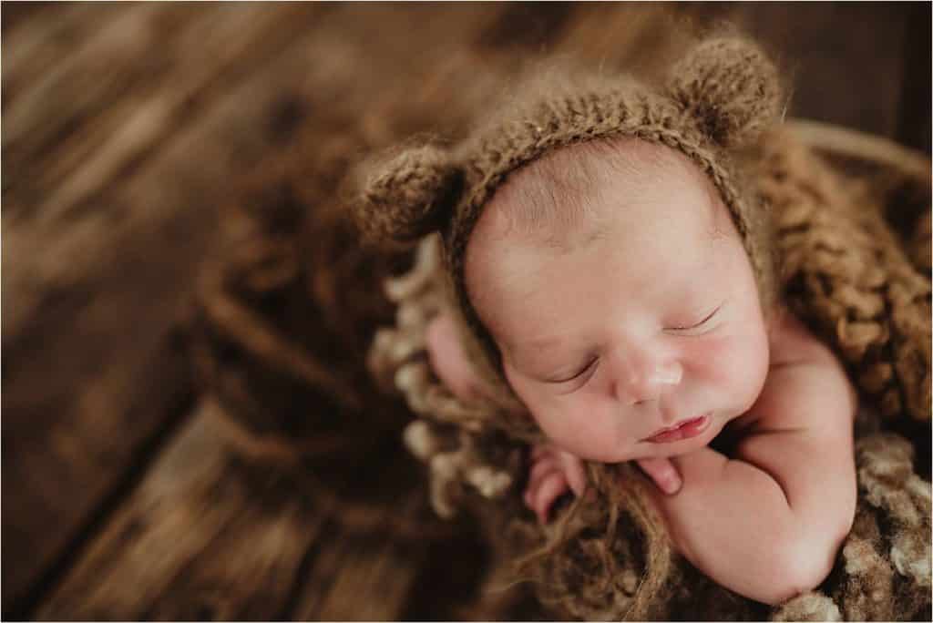 Newborn in Bear Hat