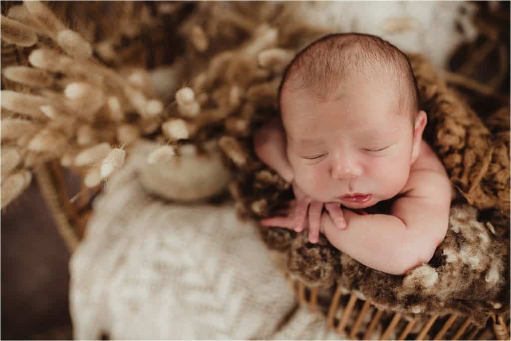 Newborn in Brown Wrap